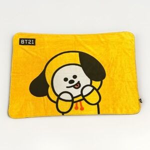BT21 CHIMMY BTS Yellow Plush Lap Travel Blanket 37x27 K-Pop